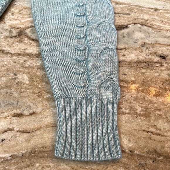 Loft baby blue wool blend cable knit sweater size Small - Picture 4 of 9